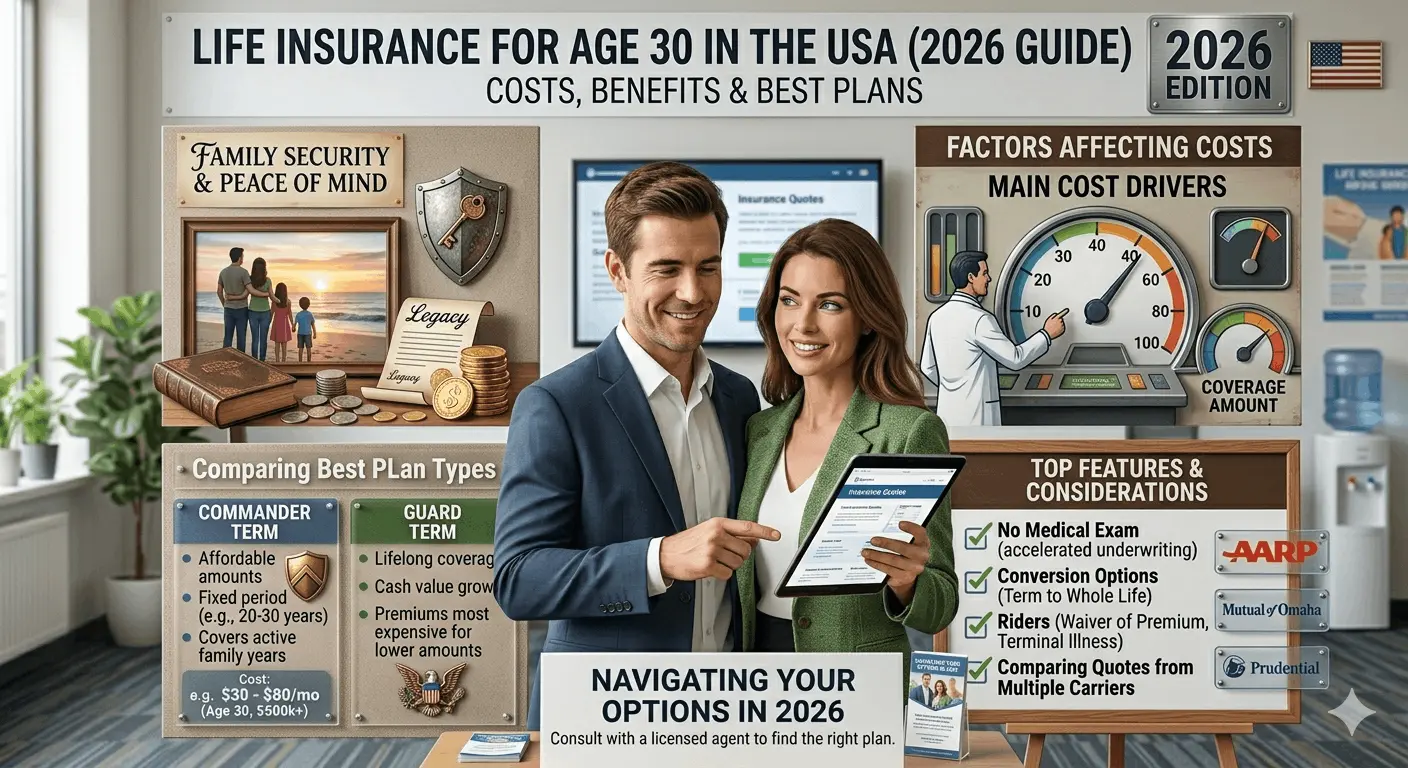 Life Insurance for Age 30 USA (2026 Guide): Costs, Benefits & Best Plans